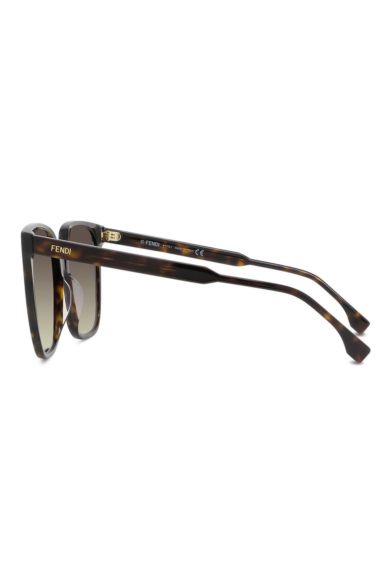 'Fendi Fine 59mm Geometric Sunglasses, Alternate, color, DARK HAVANA / GRADIENT BROWN