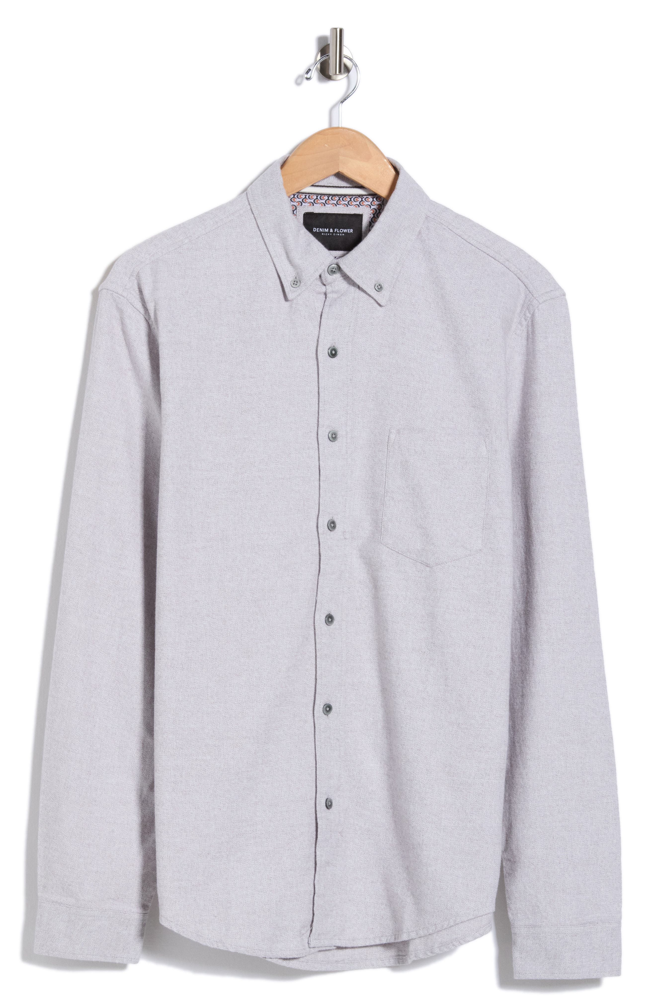 Cotton Flannel Button-Up Shirt