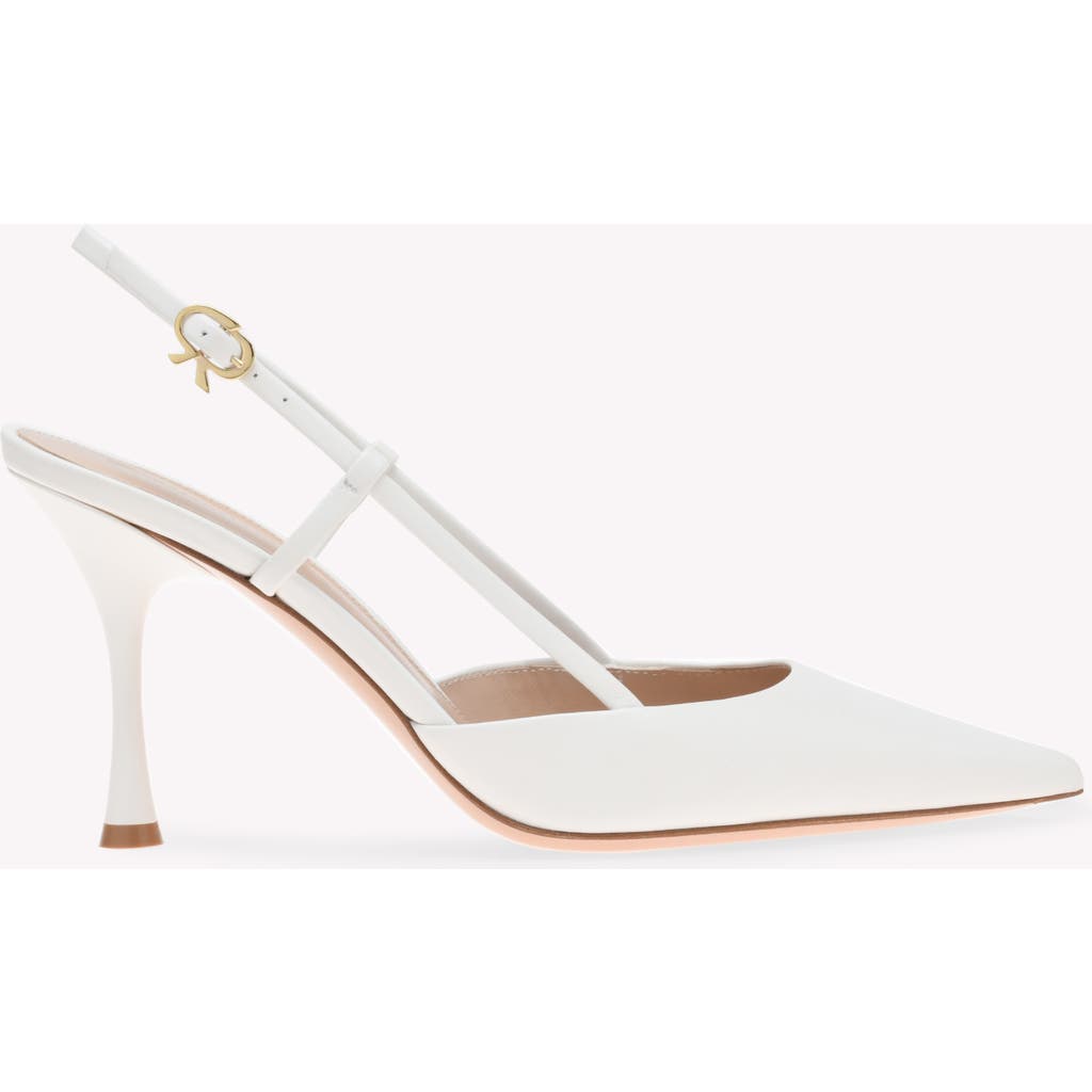 Gianvito Rossi Ascent Slingback Pumps With Back Strap In White