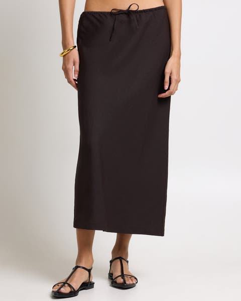 Air Linen Midi Skirt