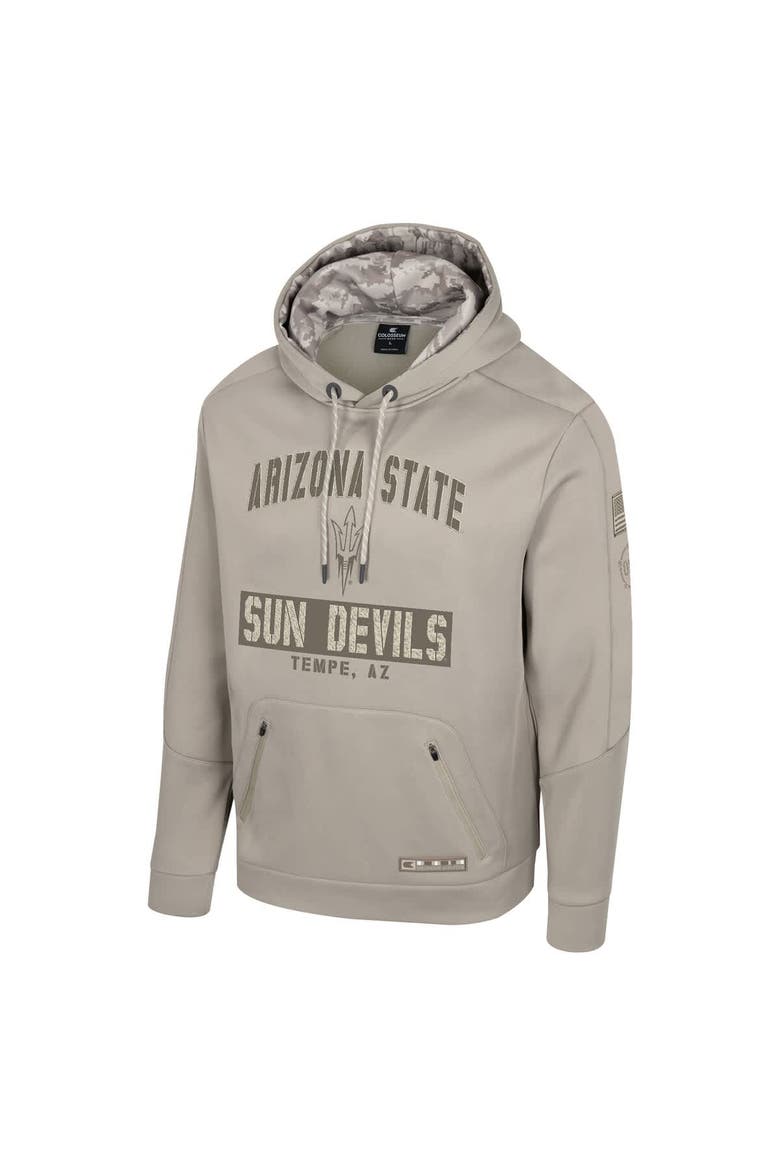 Men's Colosseum  Oatmeal Arizona State Sun Devils Operation Hat Trick Battalion Hoodie, Alternate, color, Oatmeal