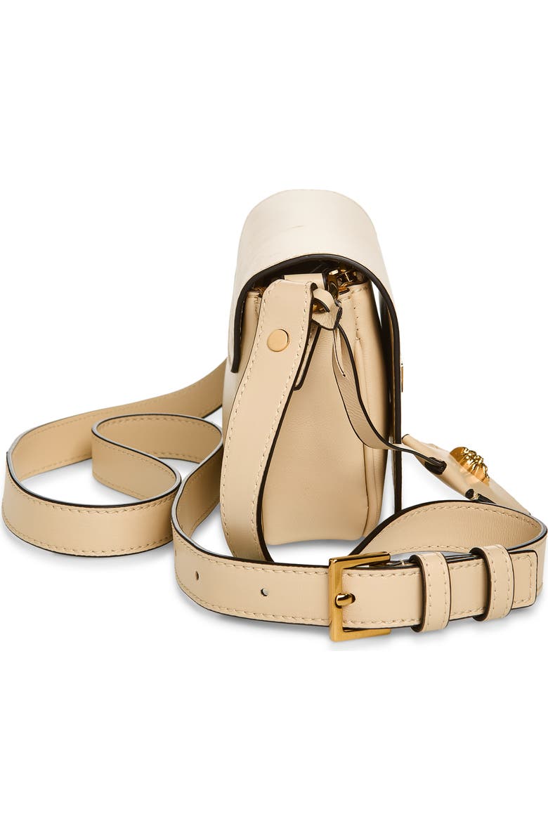 Versace Mini Tag Leather Shoulder Bag, Alternate, color, Cream-Versace Gold