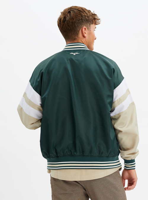 Point Zero Unisex Limited Edition Varsity Jacket In Green