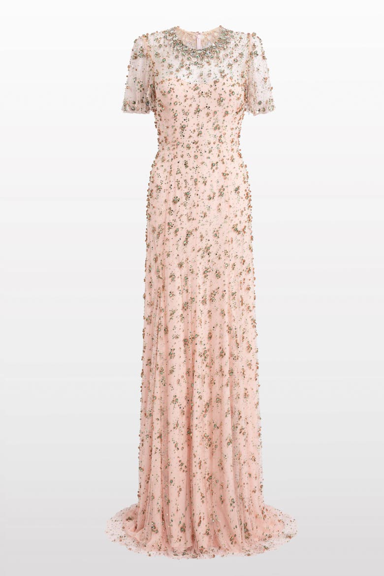 Ambiance Beaded Maxi Dress, Main, color, Sugar