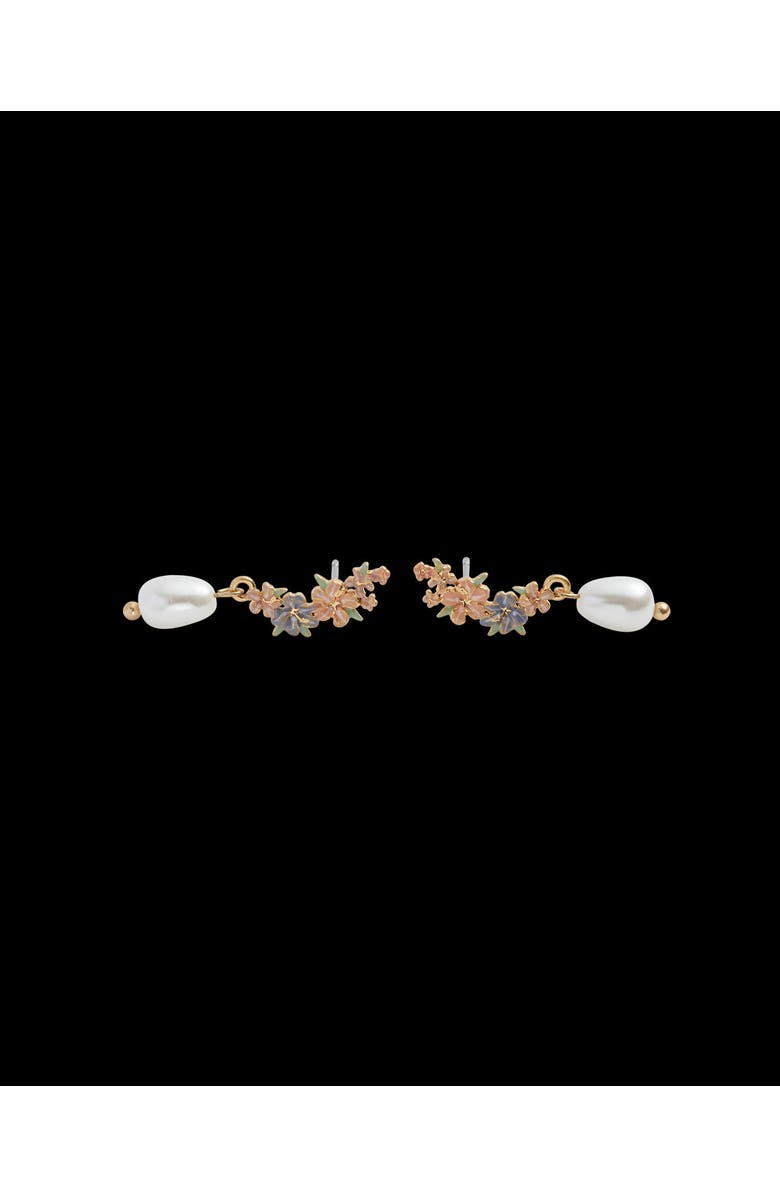 Fable England Hibiscus & Pearl Earrings, Alternate, color,