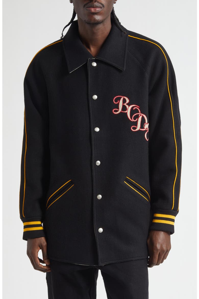 Monogram Snap Reversible Jacket, Main, color, BLACK MULTI