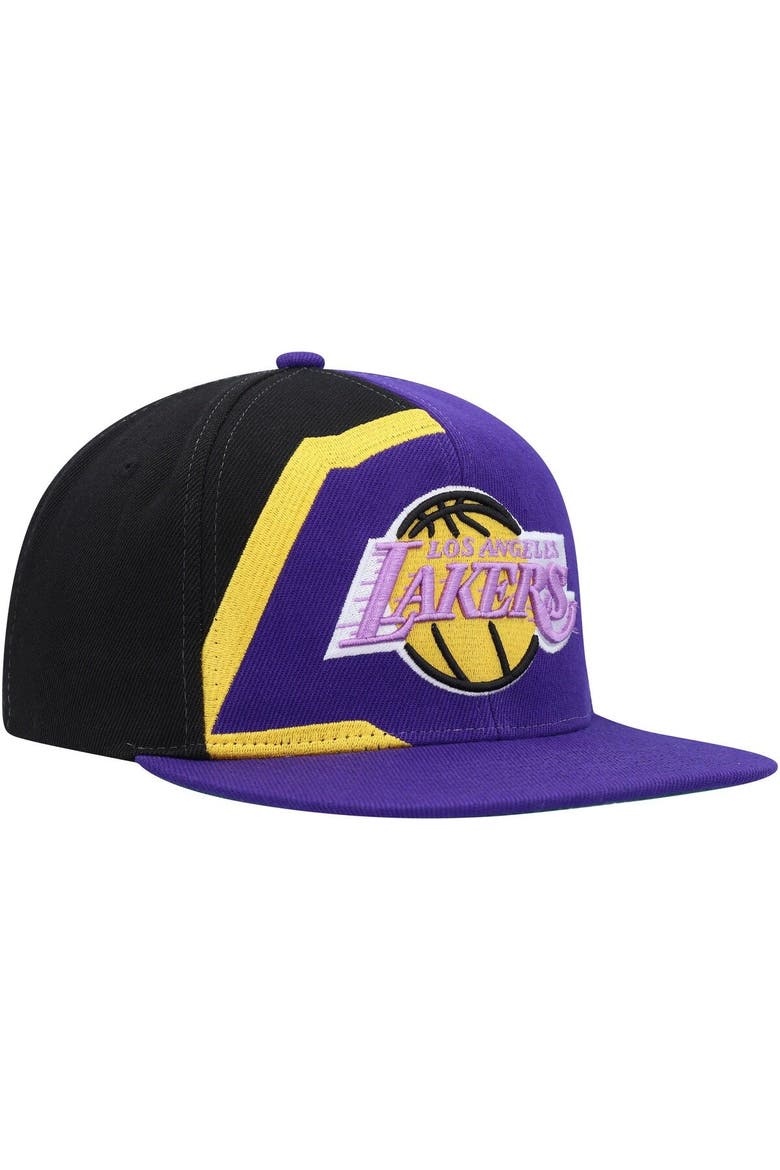 Men's Mitchell & Ness Purple Los Angeles Lakers Hardwood Classics Retroline Snapback Hat, Alternate, color, Purple