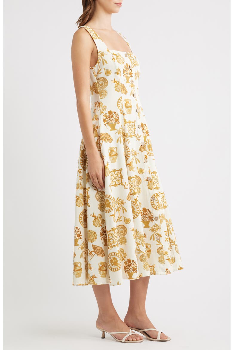 Print Midi Dress, Alternate, color, IVORY