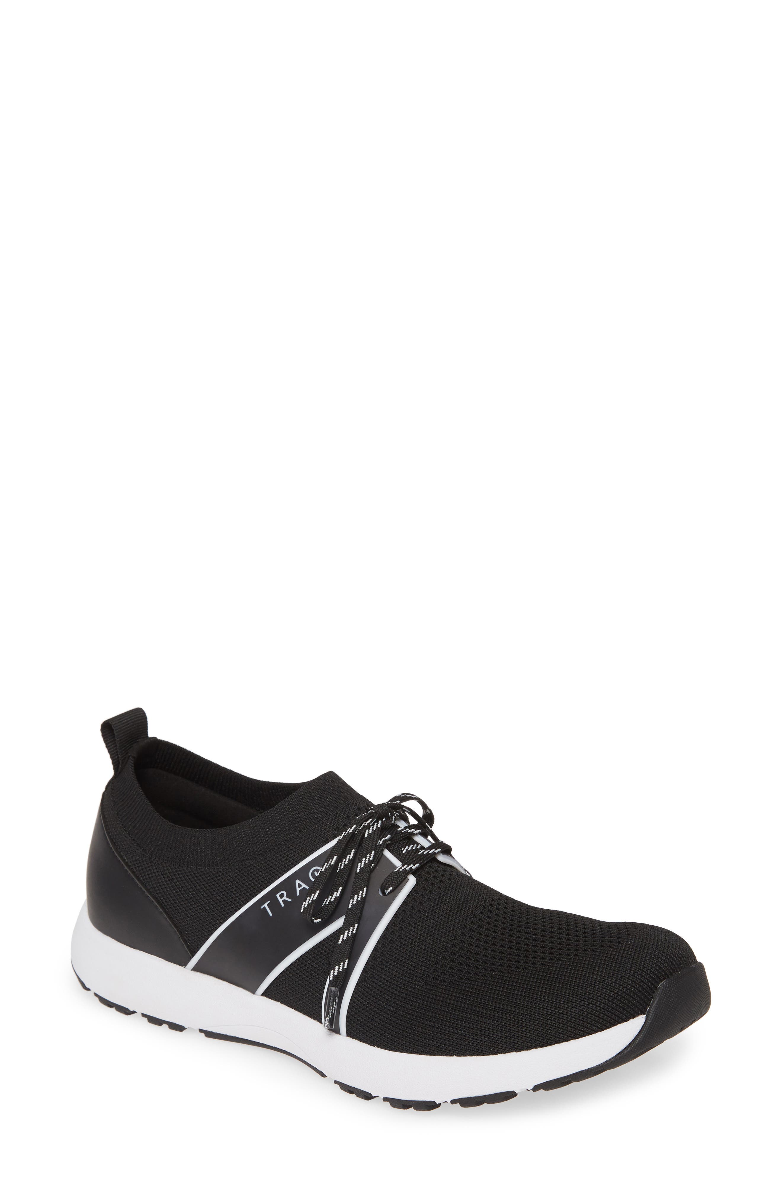Alegria Qool Water Resistant Knit Sneaker, Main, color, BLACK