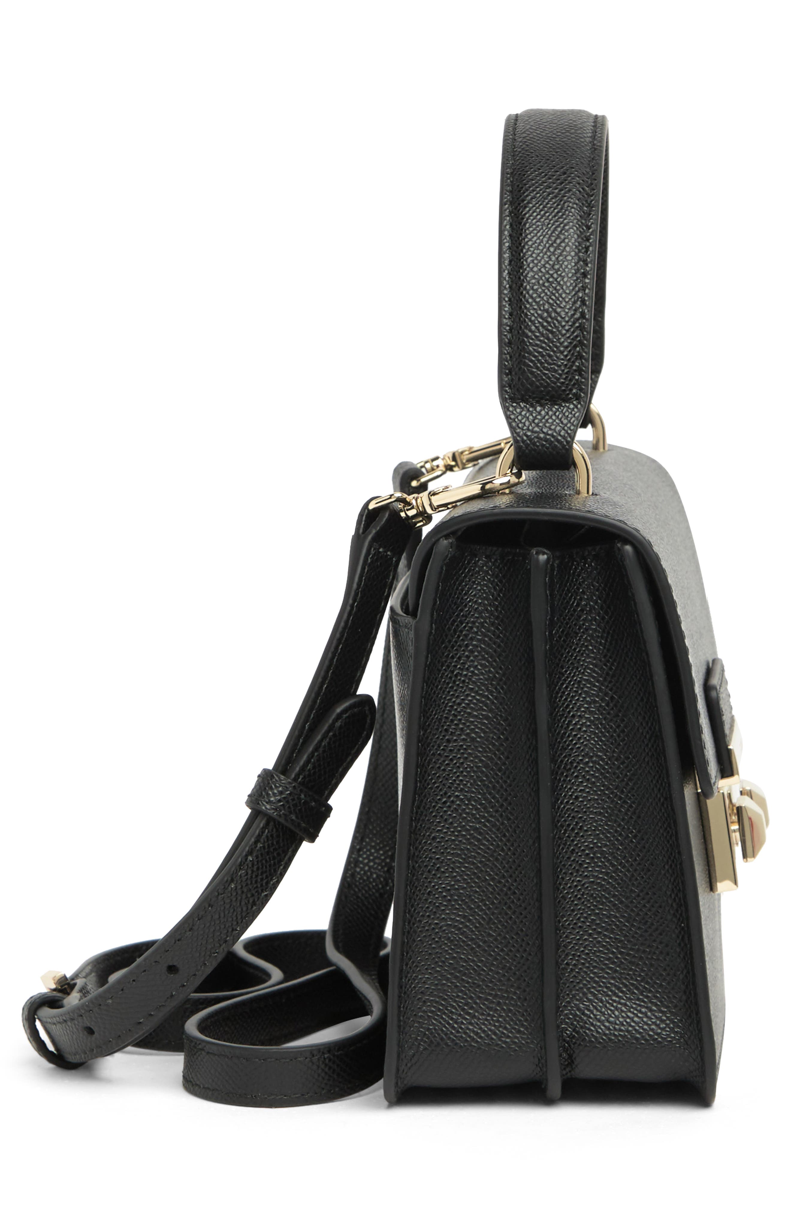 Furla Bella Mini Top Handle Satchel, Alternate, color, Nero