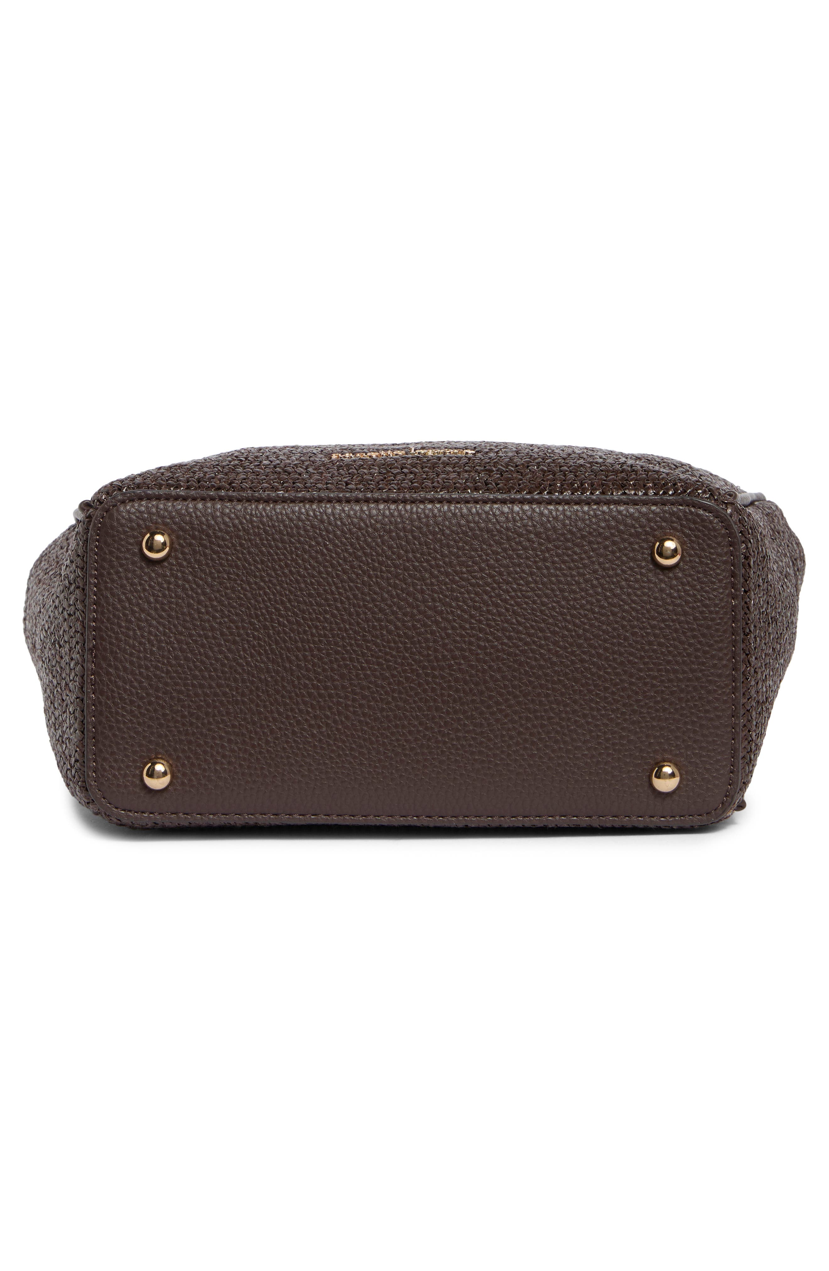 Nanette Lepore Junne Straw Satchel, Alternate, color, Maple Straw Maple Flowers