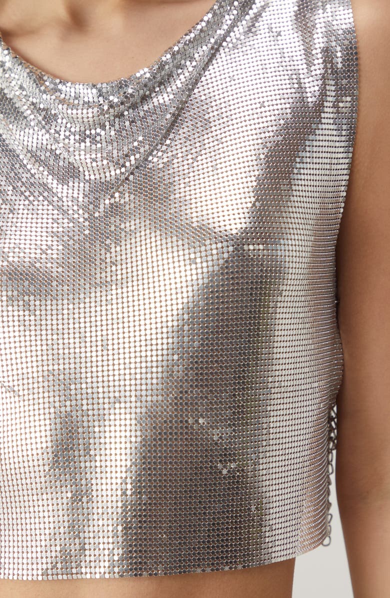 NASTY GAL Chain Mail Crop Top, Alternate, color,