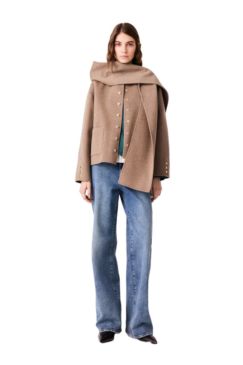 Short double-faced coat, Main, color, Mastic beige