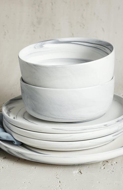 Stone Lain Brighton Porcelain 16-piece Dinnerware Set In Gray