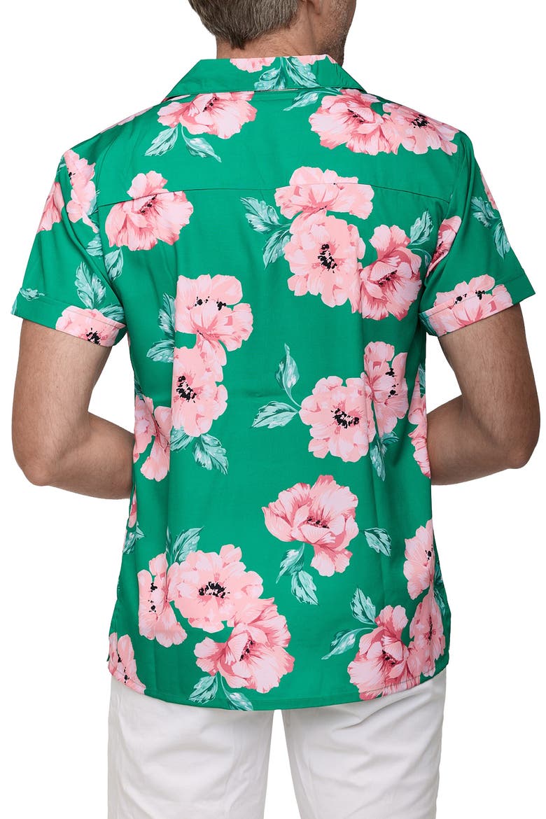 Extra Trim Fit Camp Shirt, Alternate, color, GREEN