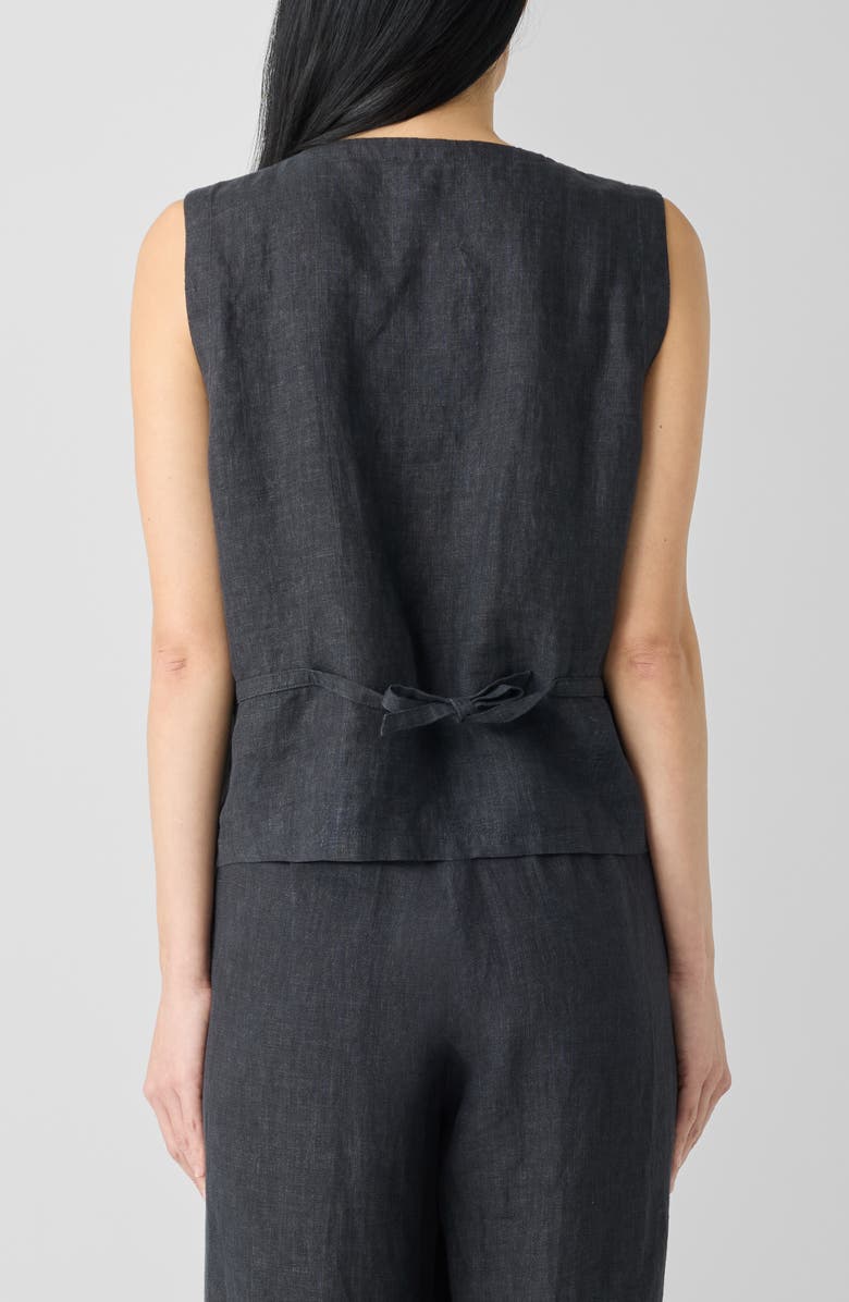 Eileen Fisher Organic Linen Vest, Alternate, color, Graphite