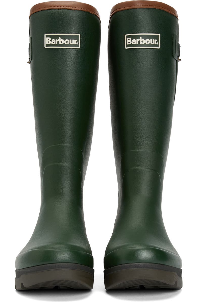Barbour Tempest Waterproof Knee High Welly Boot, Alternate, color, Olive