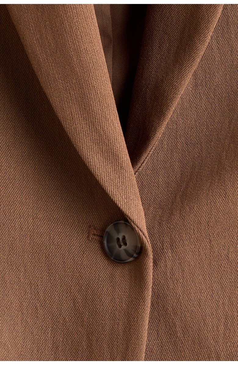 H&M Single-breasted blazer, Alternate, color, Brown