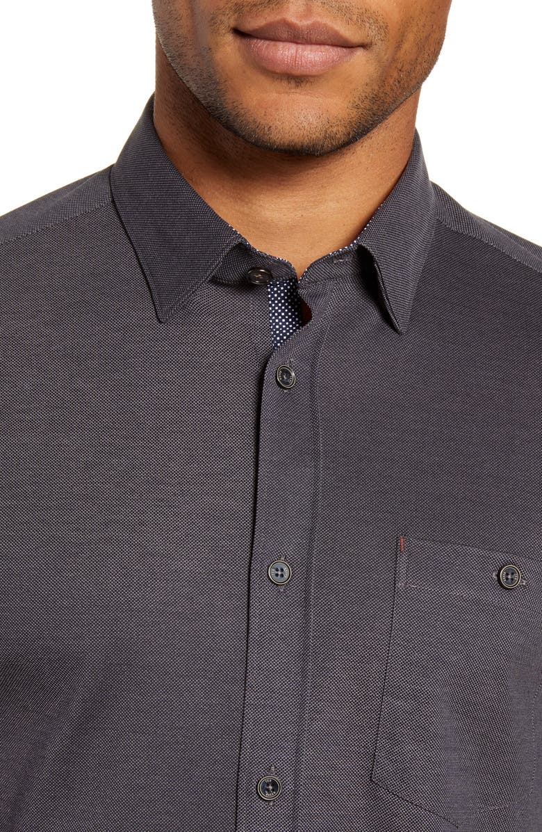 Ted Baker London Broader Slim Fit Button-Up Piqué Shirt, Alternate, color,