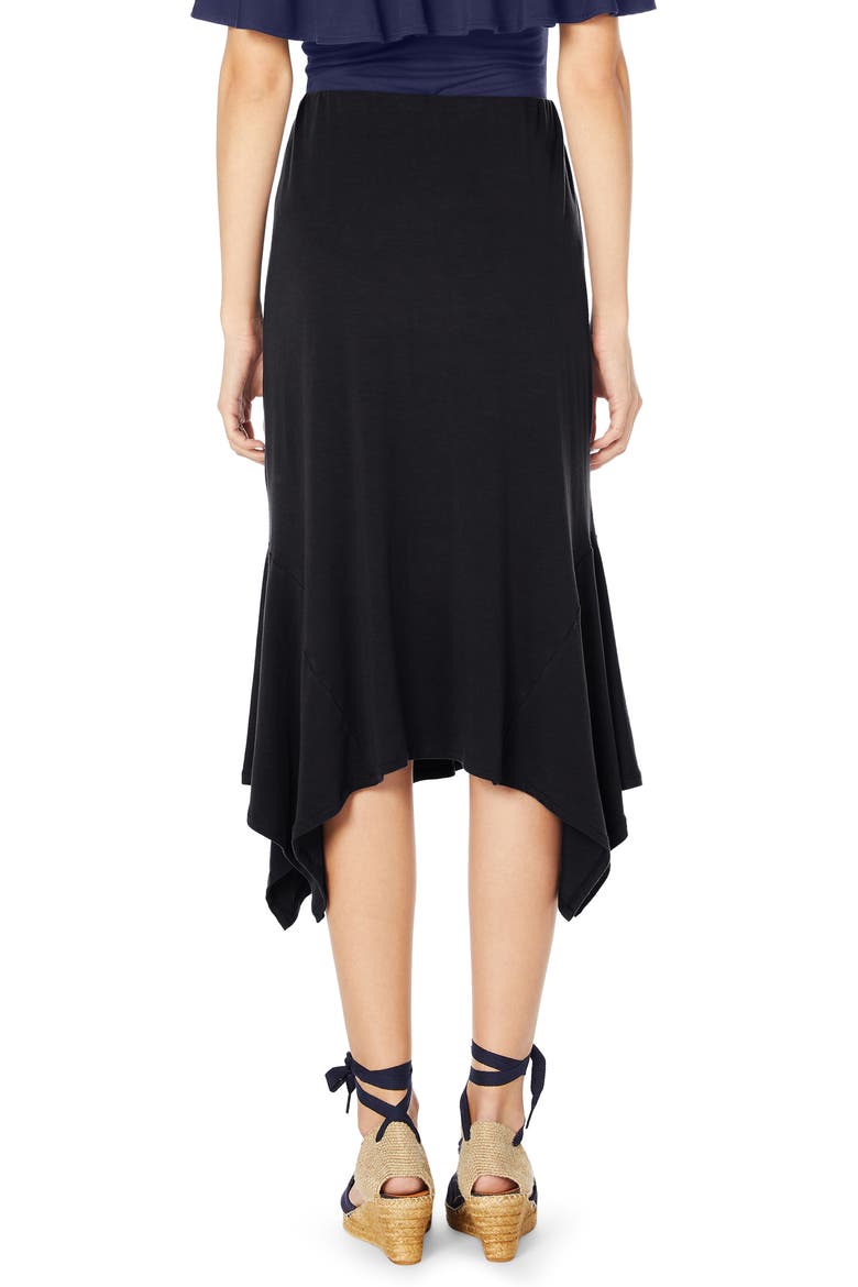 Sharkbite Midi Skirt, Alternate, color, BLACK