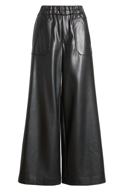 Wit & Wisdom Skyrise Faux Leather Palazzo Pants In Black