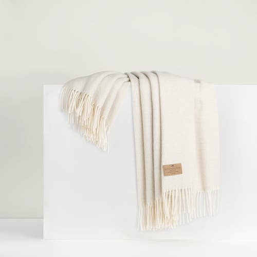 Lands Downunder Juno Cashmere Throw In White