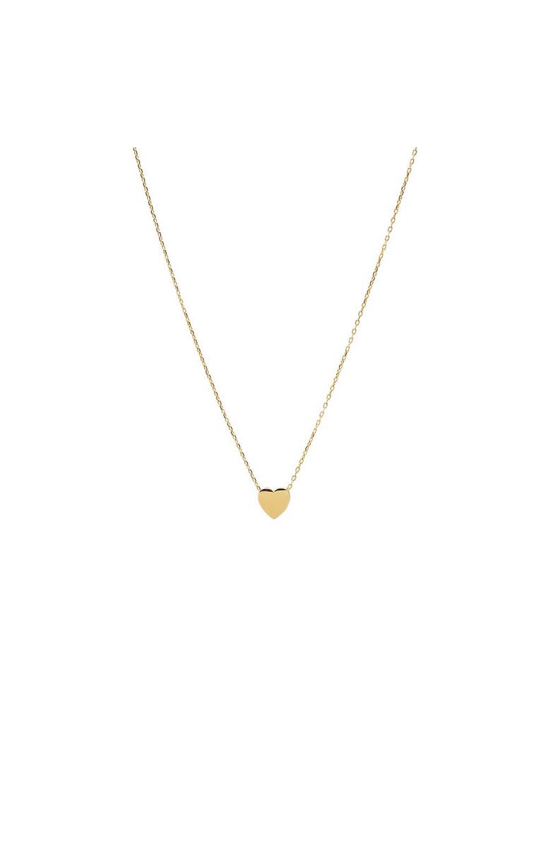 BY ADINA EDEN Solid Heart Pendant Charm Necklace 14K, Main, color, 