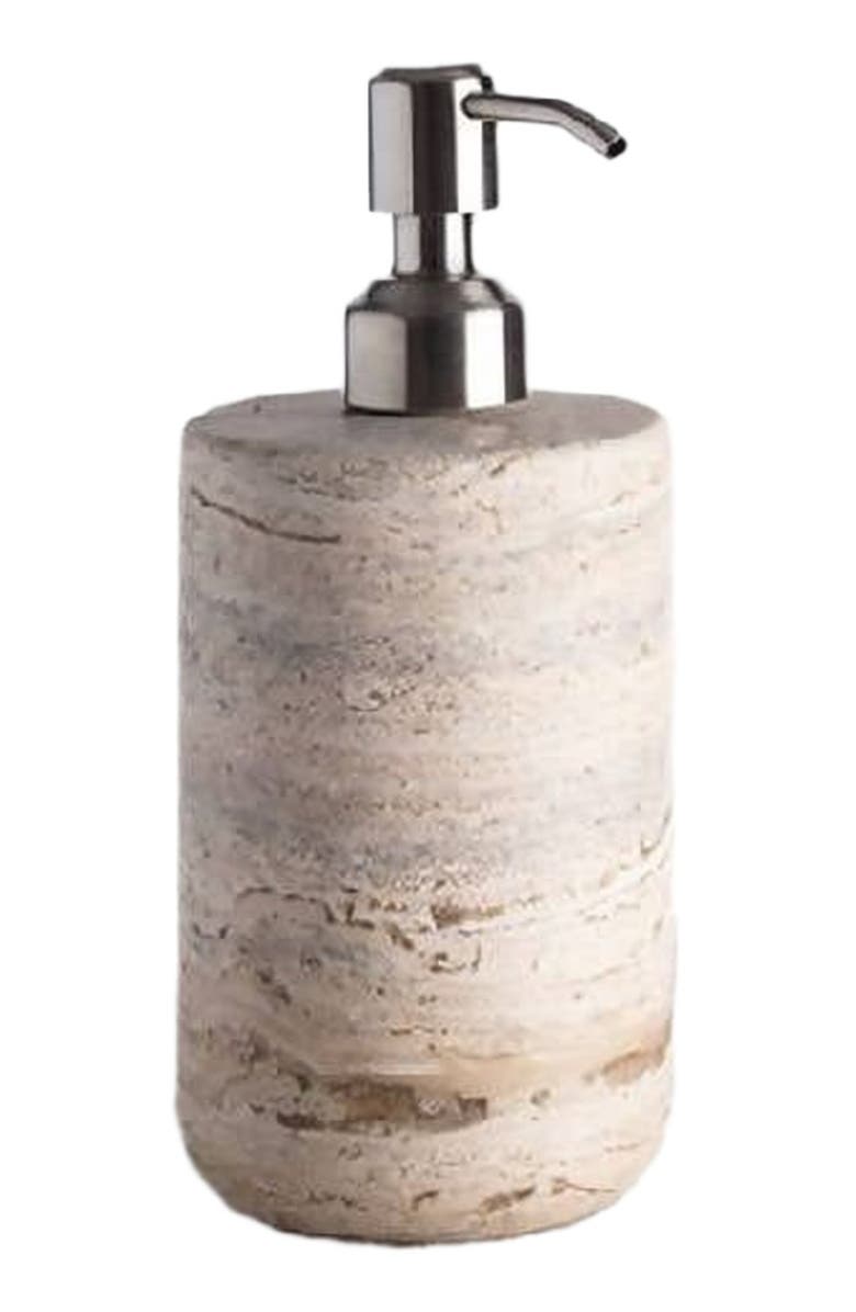 AndJacob Decor Less Is More High Dispenser, Main, color, Travertine Marble
