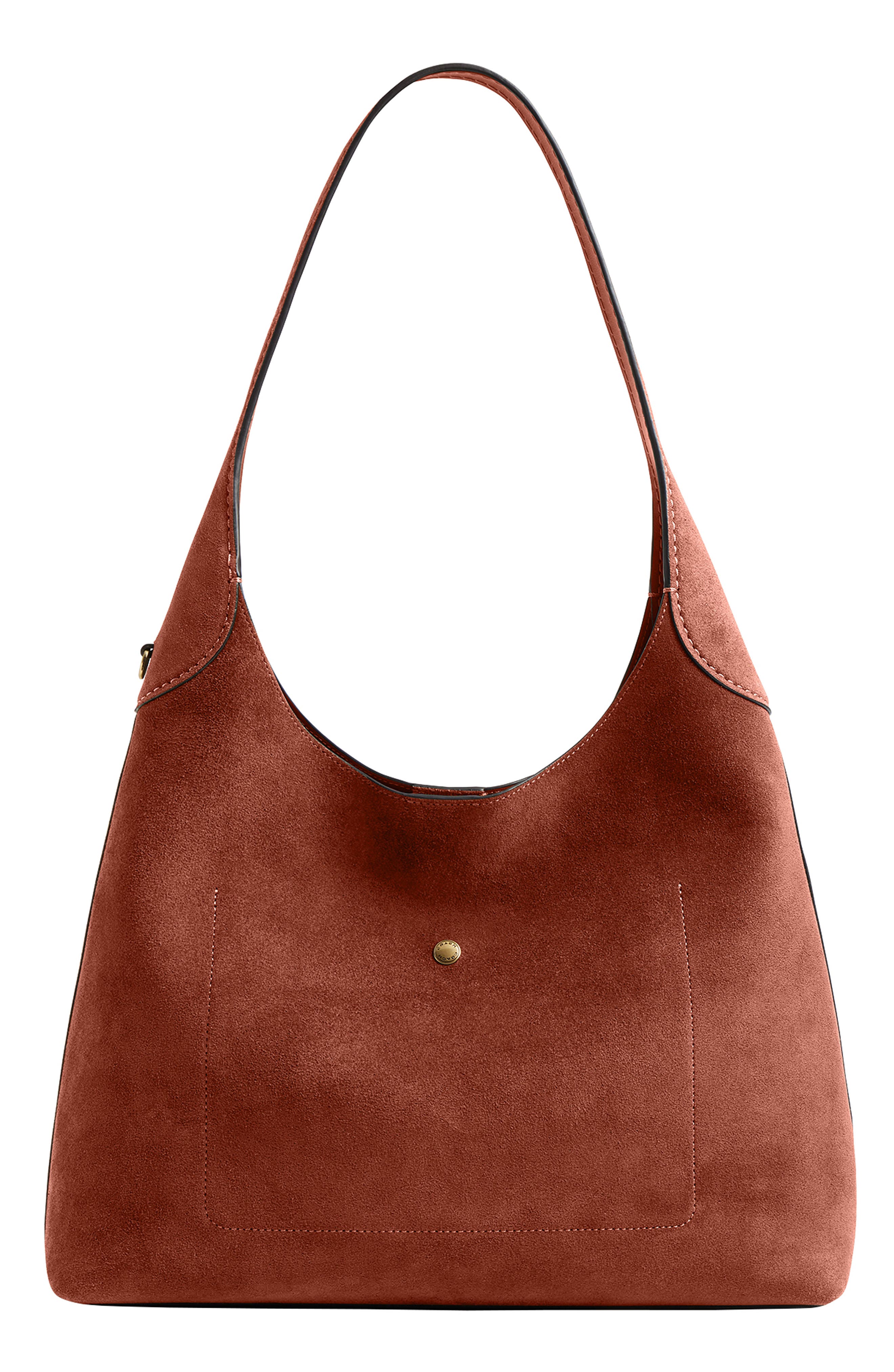 Brooklyn 34 Suede Shoulder Bag, Alternate, color, CLAY