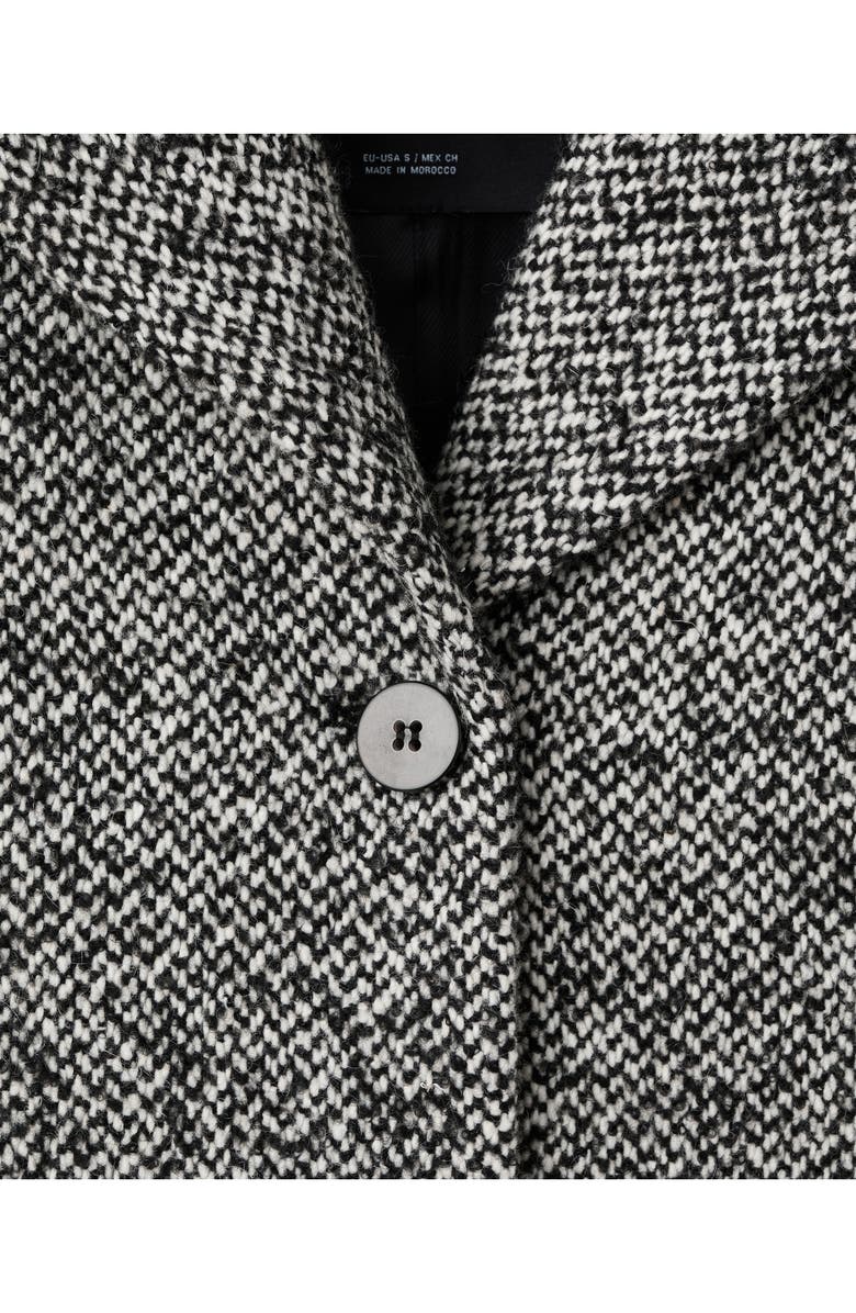 MANGO Mottled Coat with Faux Fur Collar, Alternate, color, Grey Black