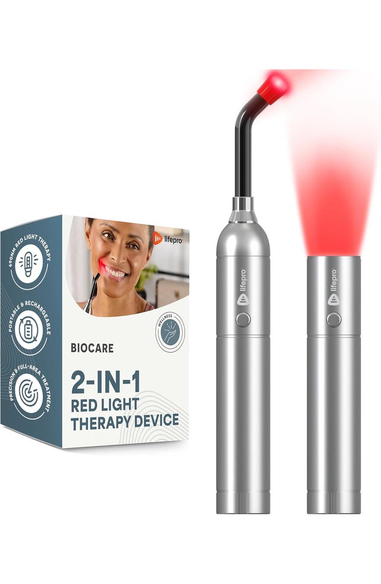 Lifepro Red Light Therapy Cold Sore Torch  Infrared Laser Therapy Device, Main, color, Silver