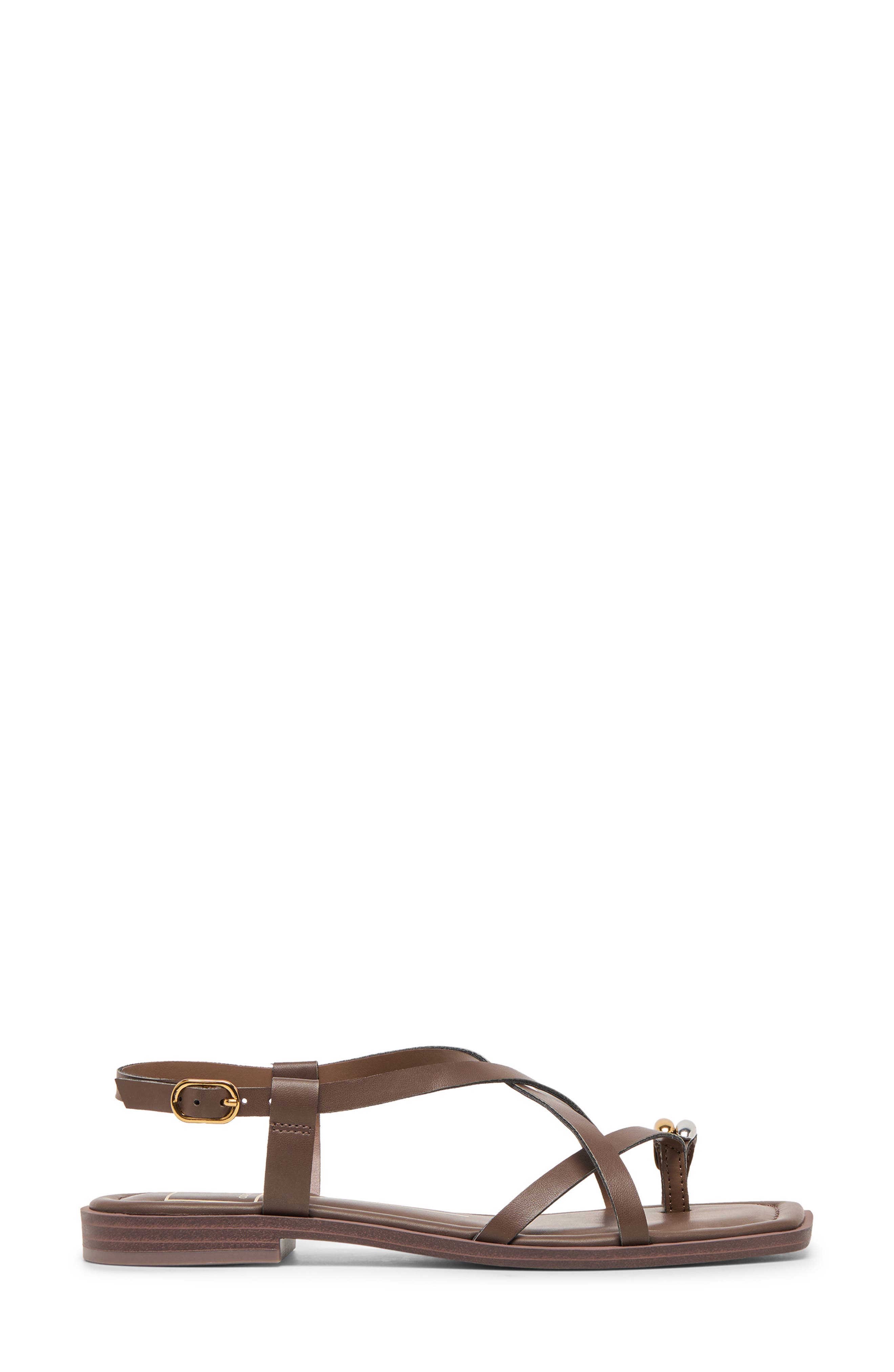 Idalis Toe Loop Sandal, Alternate, color, DARK BROWN STELLA