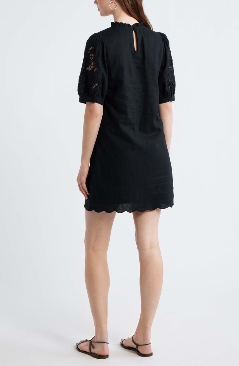 Treasure & Bond Cutwork Embroidery Minidress, Alternate, color, Black