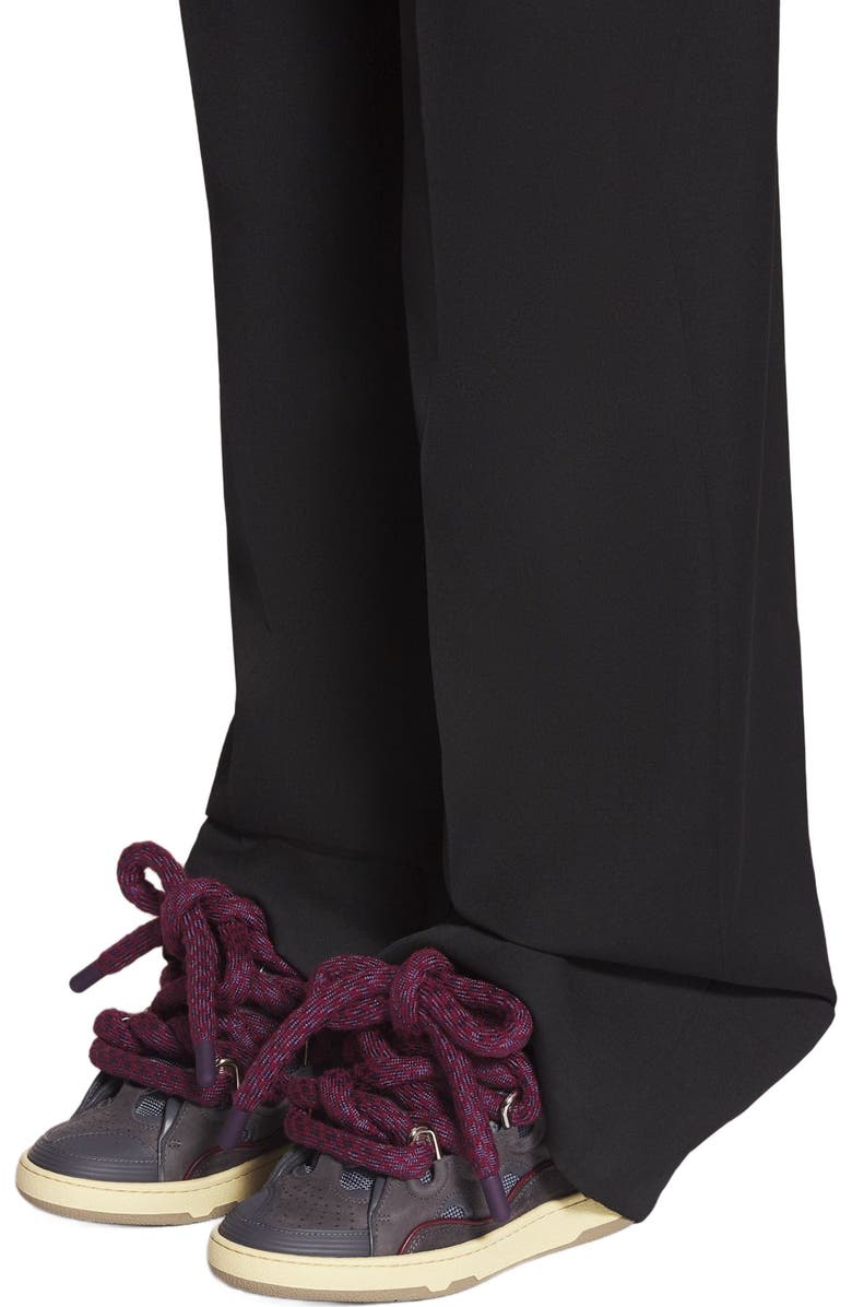 Lanvin CURB SNEAKERS IN LEATHER WITH SNAKE LACES, Alternate, color,