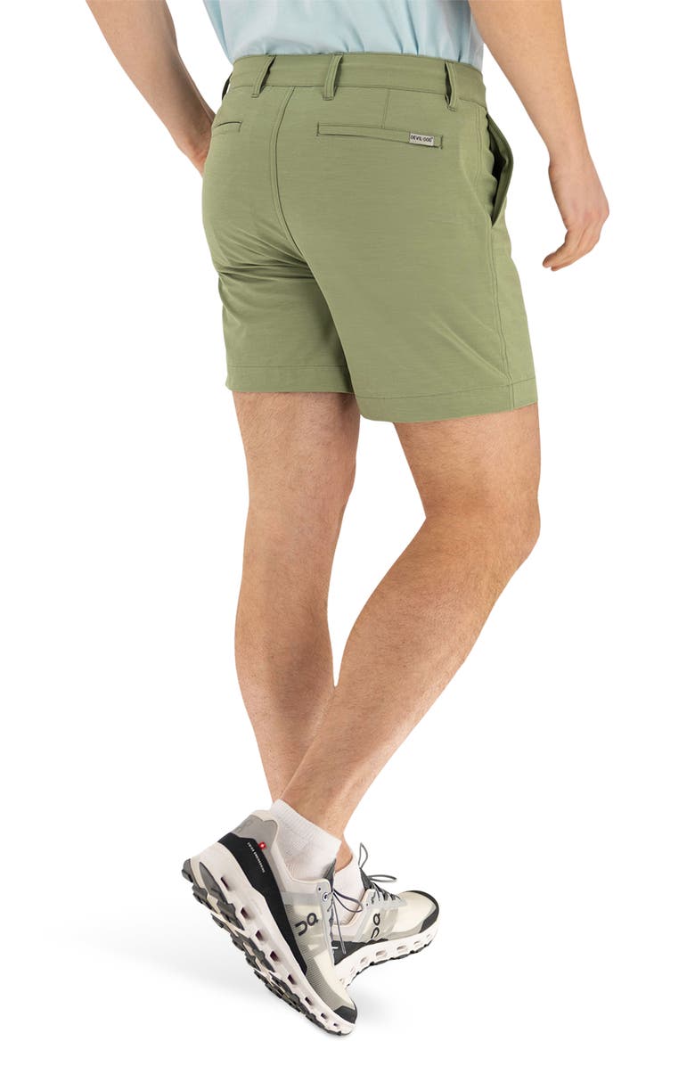 Devil-Dog Dungarees 6-Inch Hybrid Chino Shorts, Alternate, color, Oil Green