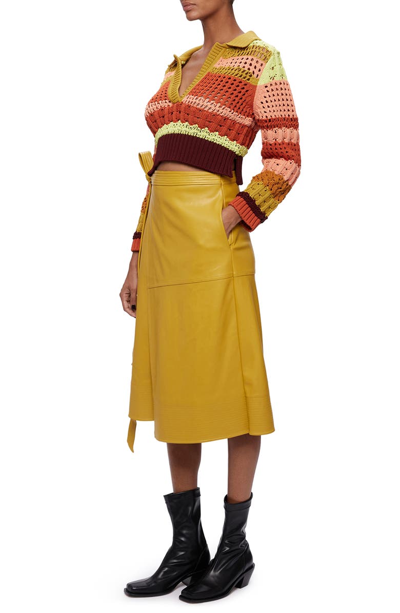 Simkhai Otis Mix Stitch Crochet Sweater, Alternate, color, Merlot Multi