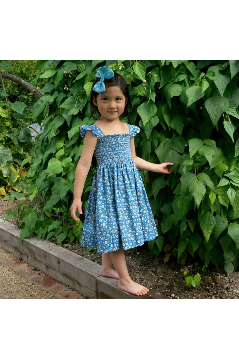 Ditsy Daisy Ruched Dress, Alternate, color, Blue