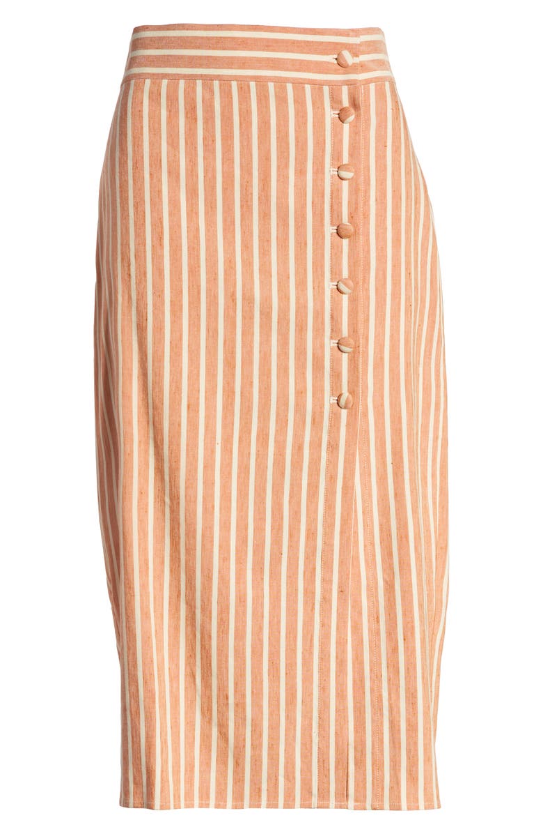 Leith Stripe Midi Skirt, Alternate, color, 