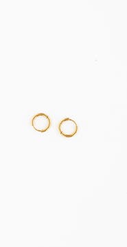 Pip Pop Thin Gold Hoop 8mm Earrings