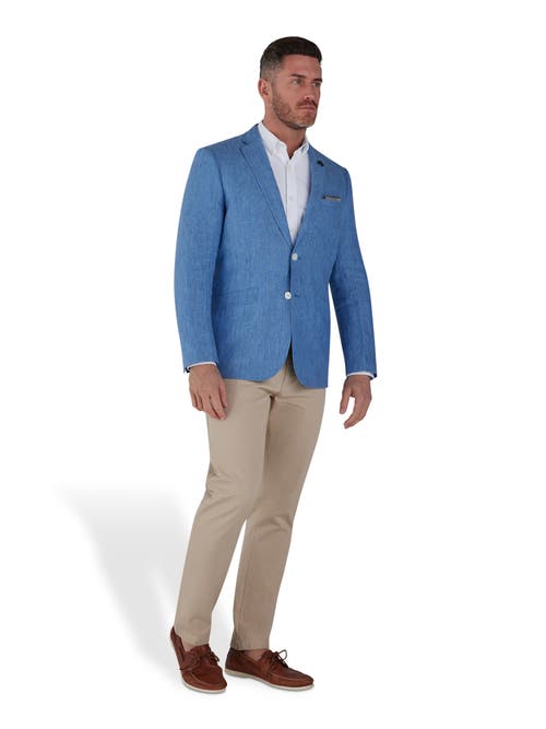 Raging Bull Linen Blazer In Blue