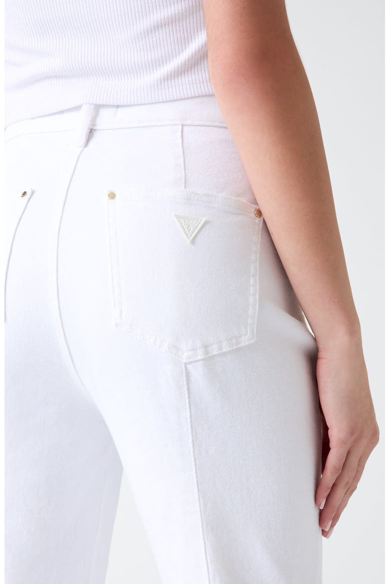 New Faye Button Detail High Waist Flare Jeans, Alternate, color, WHITE
