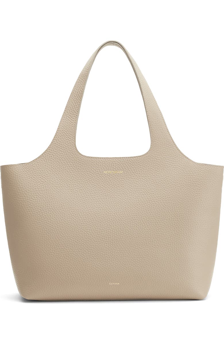 Cuyana System 16-Inch Laptop Leather Tote, Main, color, Stone