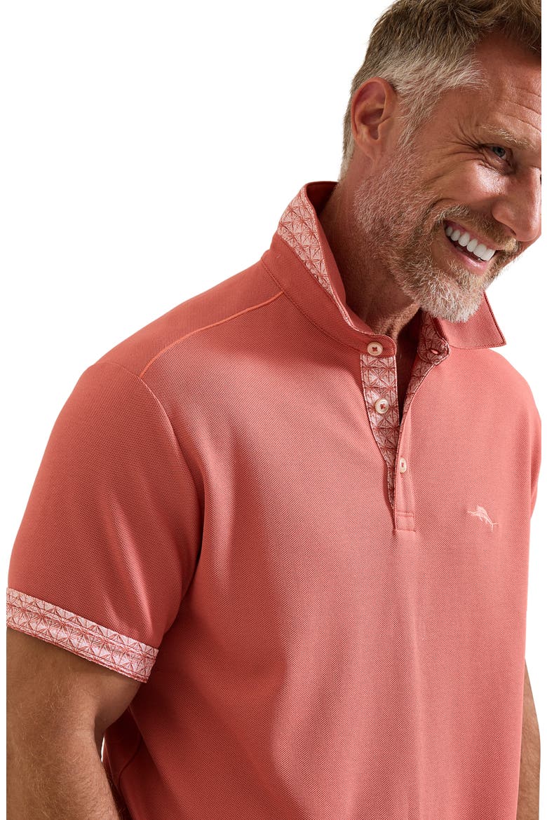 Etched Geo 5 O'Clock Polo, Alternate, color, RED GINGER