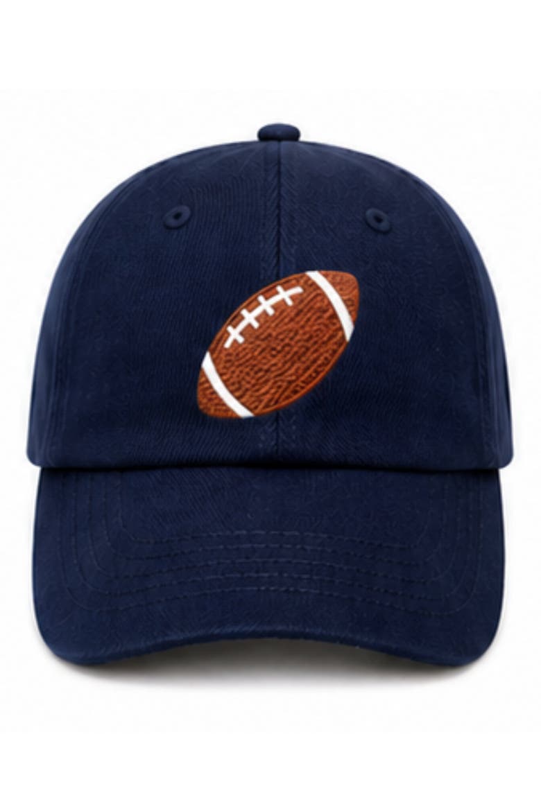 Football Bow Baseball Hat, Main, color, Navy