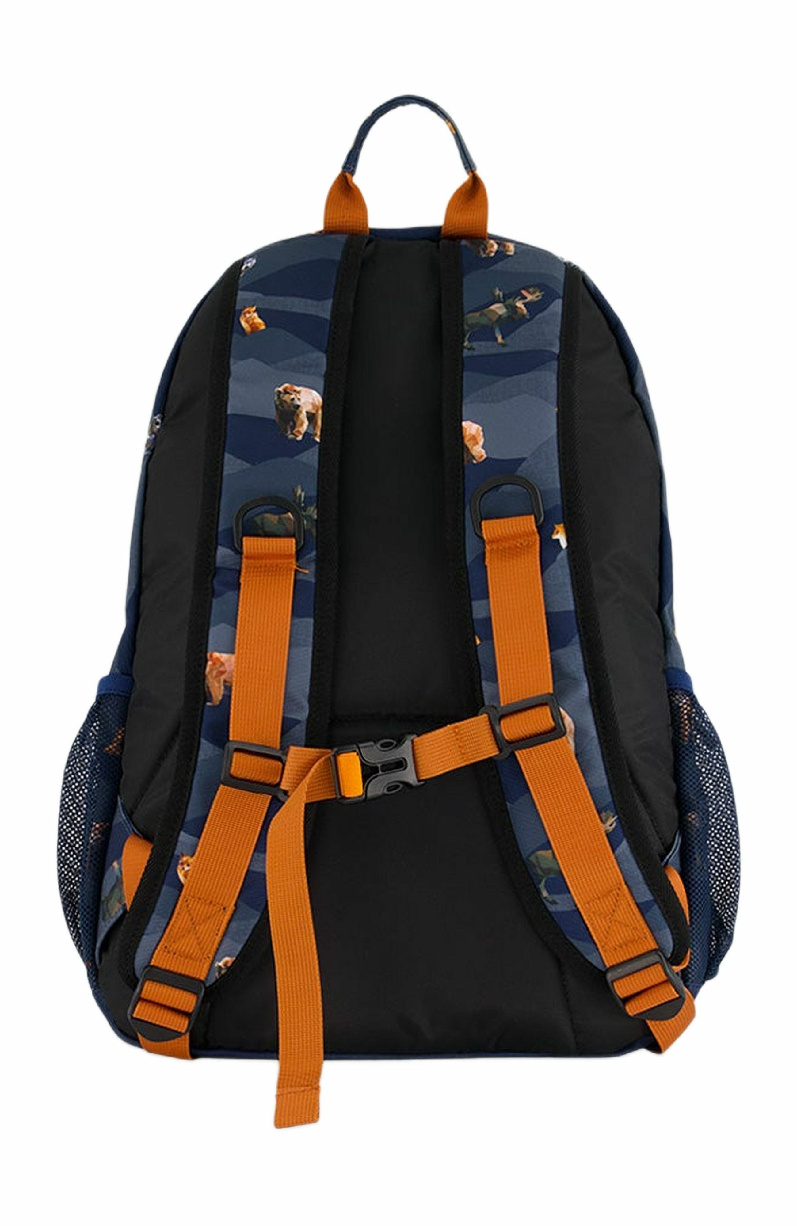Deux par Deux Boy's Backpack Navy Printed Mountains Animals, Alternate, color, 