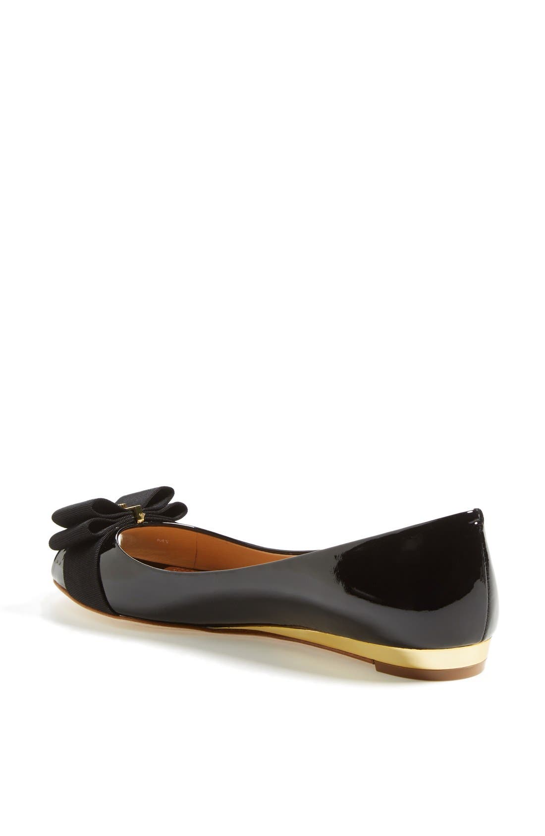 'Trudy' Open Toe Flat, Alternate, color, BLACK/ BLACK