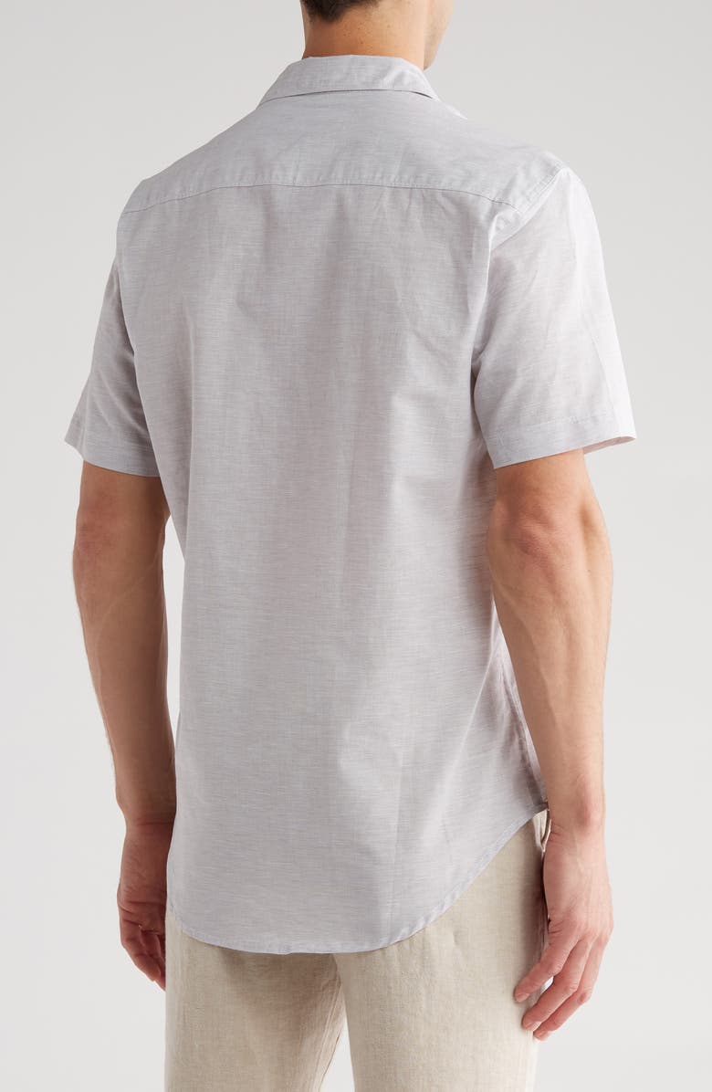 Coastaoro Dax Short Sleeve Linen Blend Button-Up Shirt, Alternate, color, Grey
