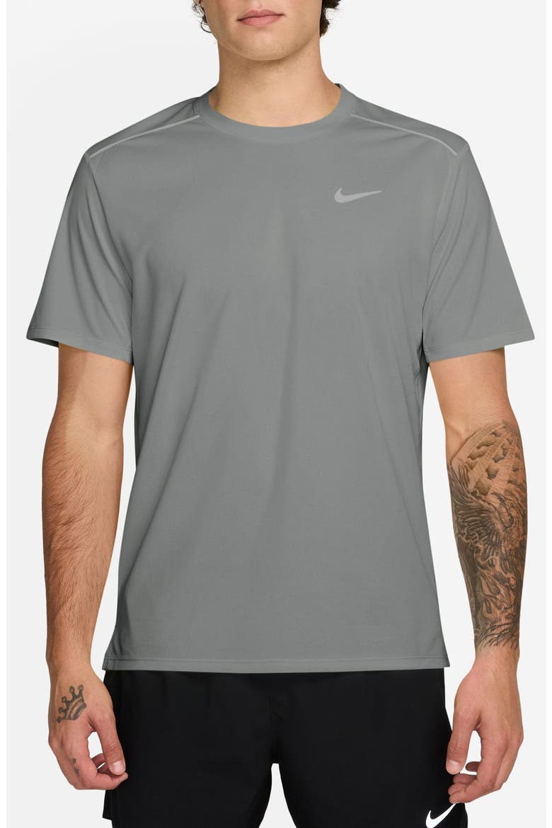 Miler Dri-FIT UV Short Sleeve Running Top, Main, color, GREY FOG/ PARTICLE GREY