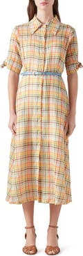 LK Bennett Saffron Midi Seersucker Shirtdress