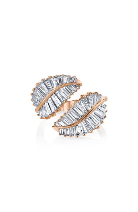 Palm Leaf 18k Gold Diamond Ring